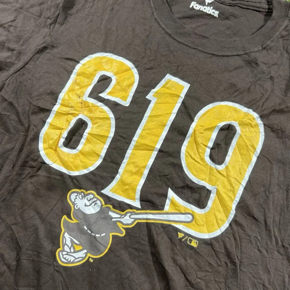 San Diego Padres MLB Short Sleeve Tee Brown Mens Size M NWOT